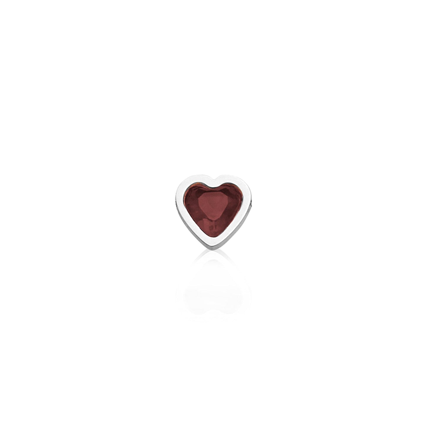 Made Mine Mini Heart Birthstone Necklace (Silver)