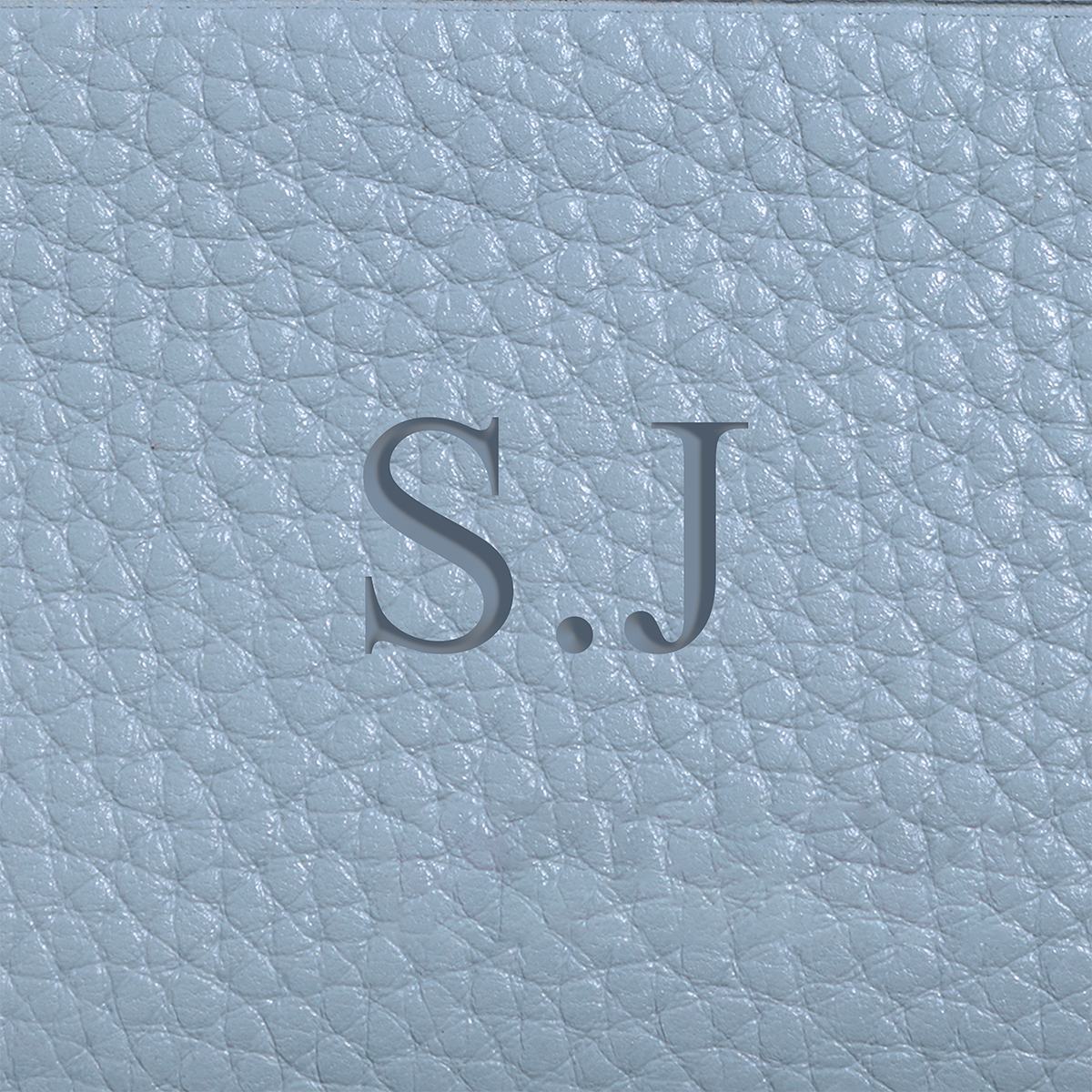 Leather Mirror Keyring (Powder Blue)