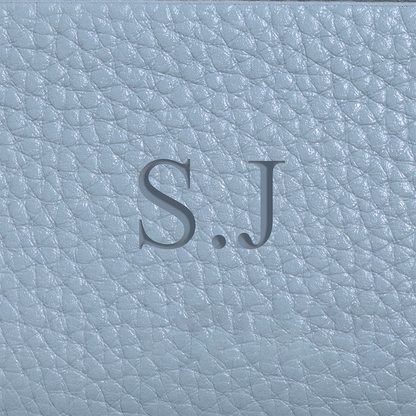 Leather Luggage Tag (Powder Blue)