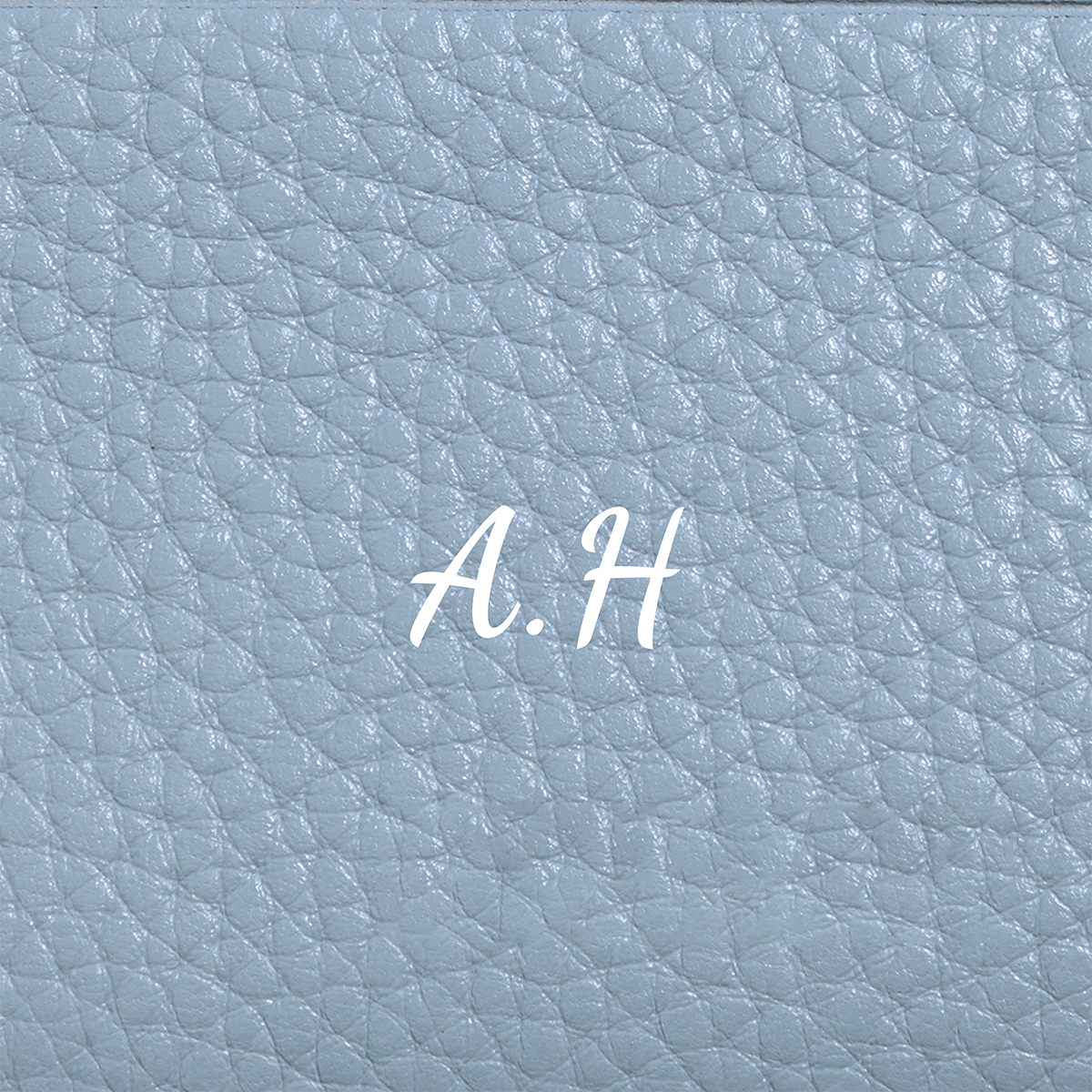 Leather Mirror Keyring (Powder Blue)
