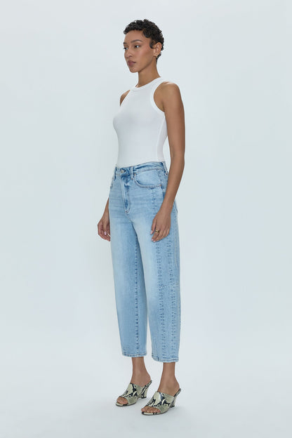 eli high rise barrel jean - sun-kissed