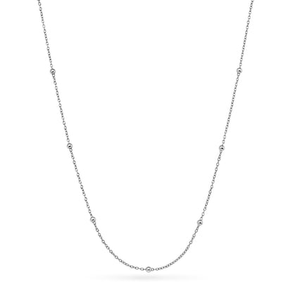Floating Charm Heart Locket Necklace (Silver)