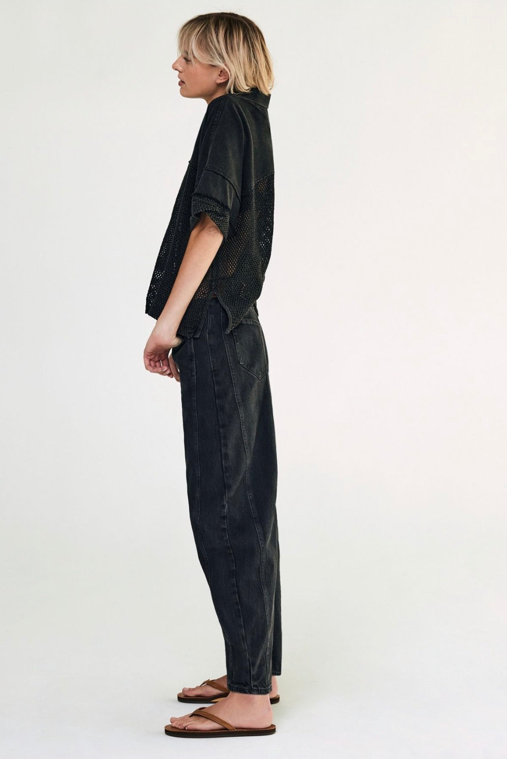 good luck mid rise barrel jean