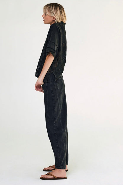good luck mid rise barrel jean