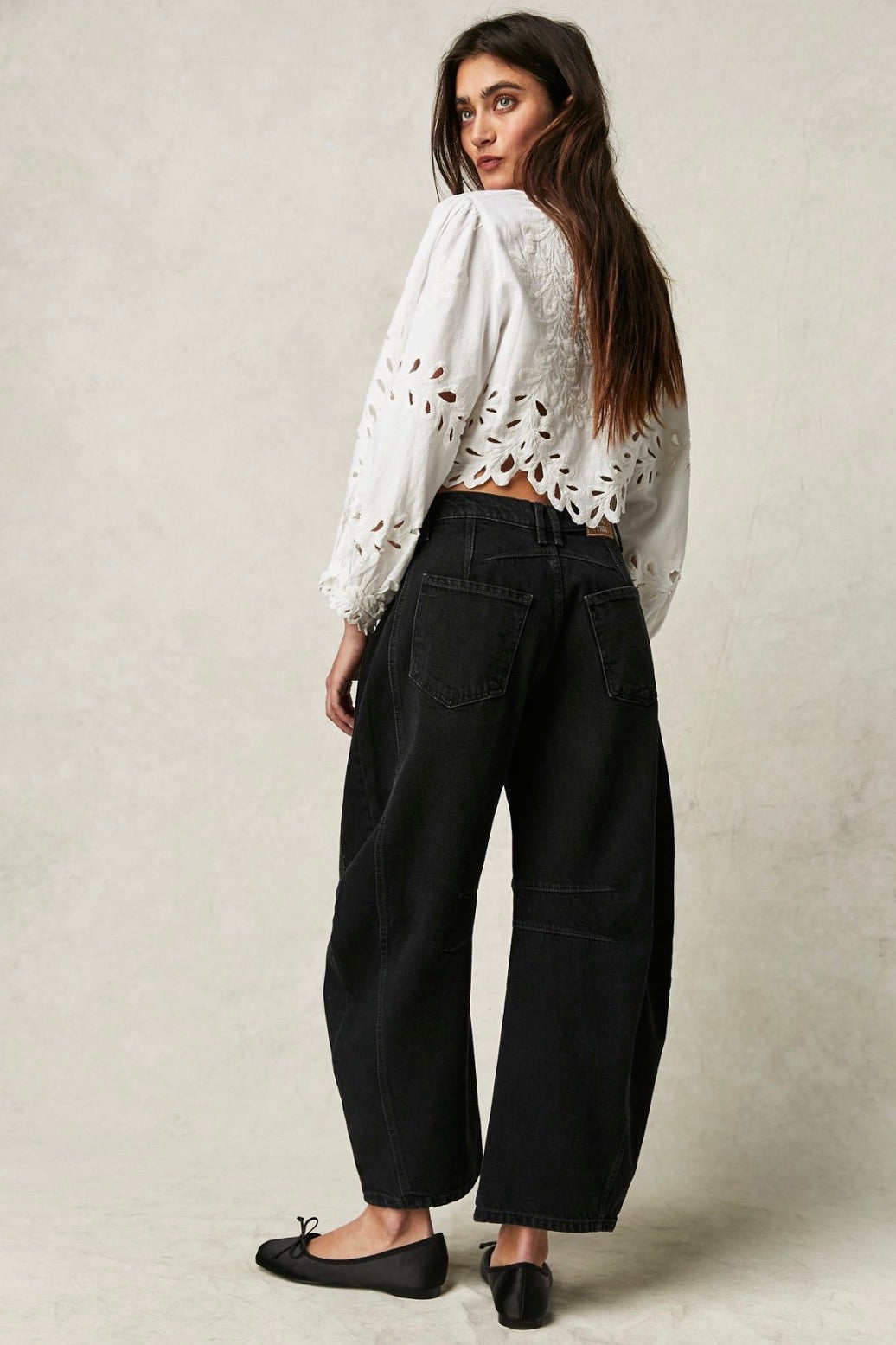 good luck mid rise barrel jean