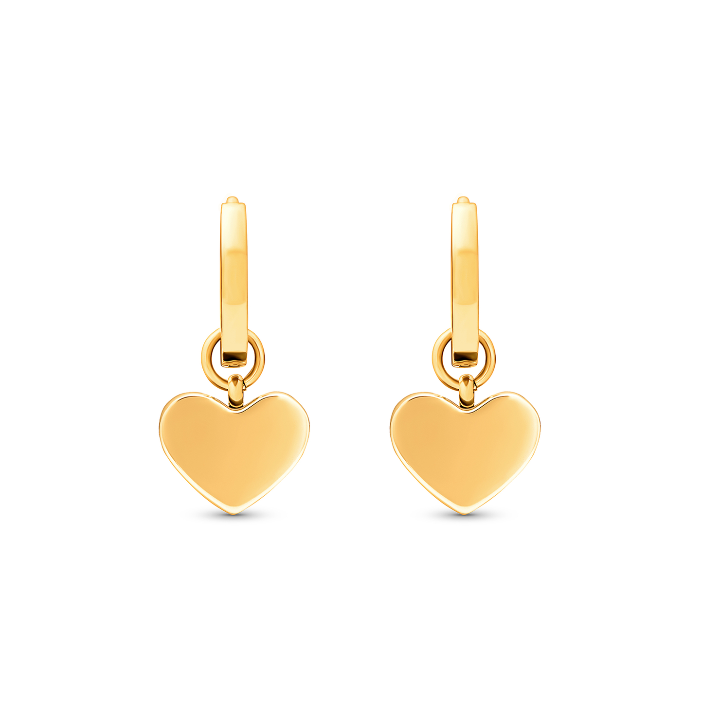 Butter Yellow Quartz Heart Huggie Earrings (Gold)