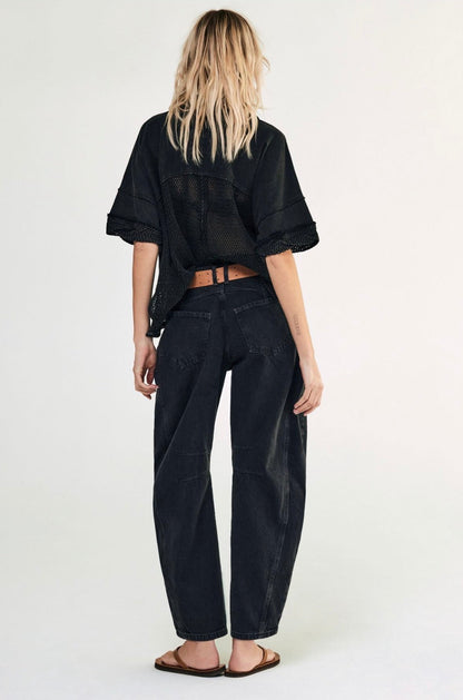 good luck mid rise barrel jean