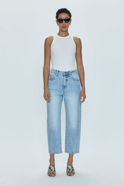 eli high rise barrel jean - sun-kissed