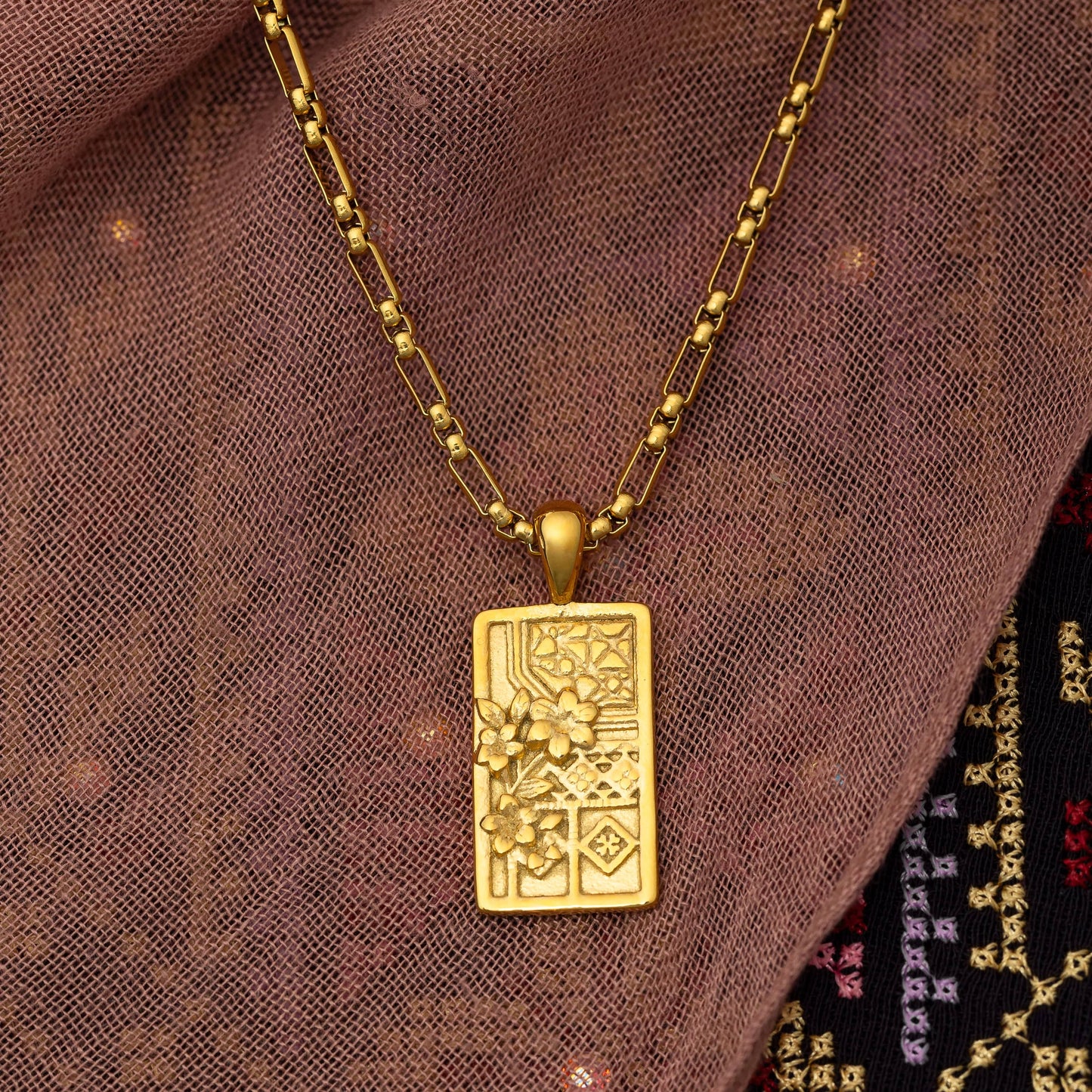 Damascus Jasmine Mosaic Necklace