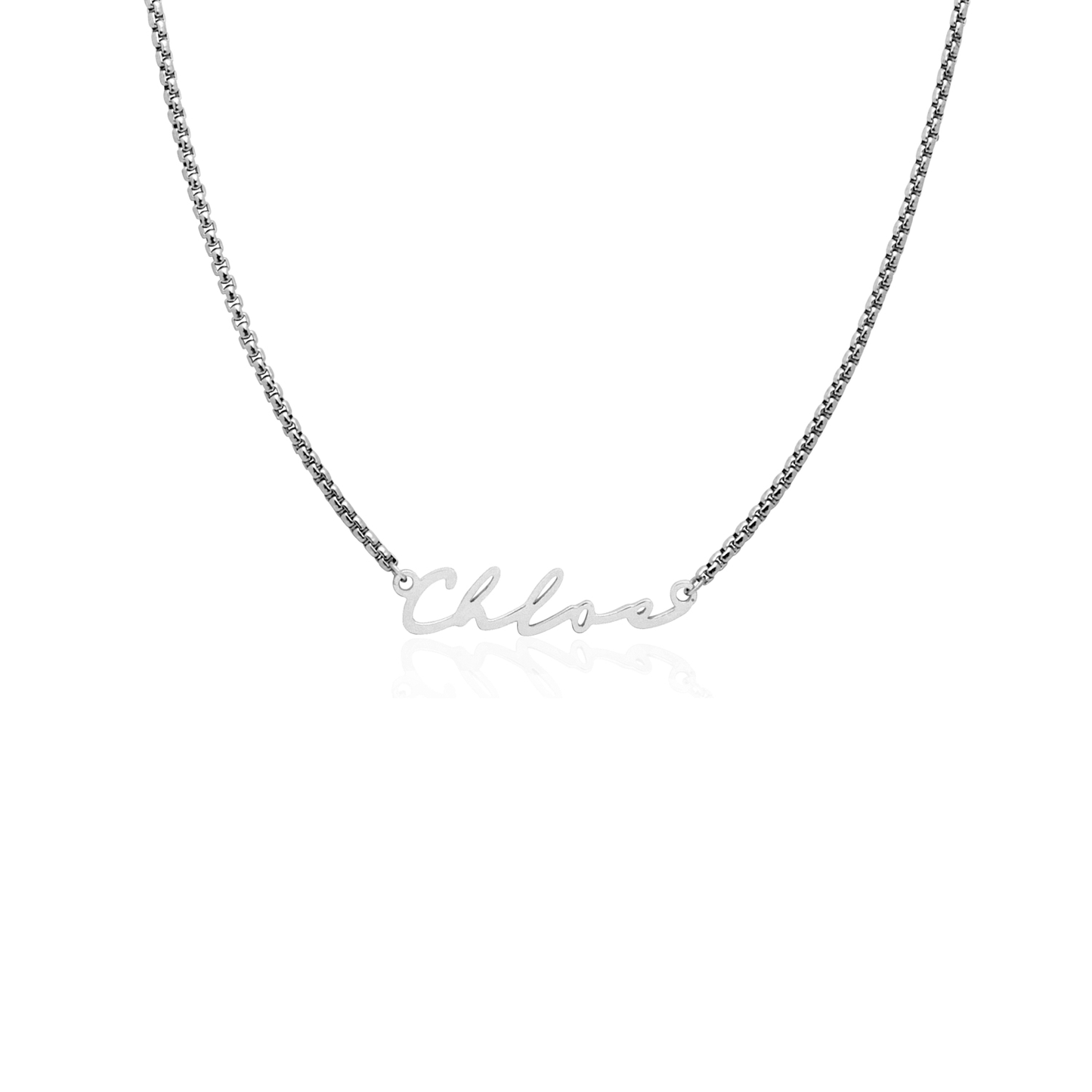 Matching 'Mini & Me' Signature Name Necklace Set (Silver)