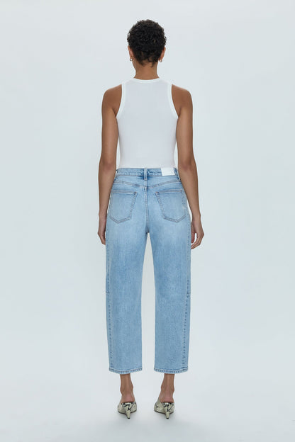 eli high rise barrel jean - sun-kissed