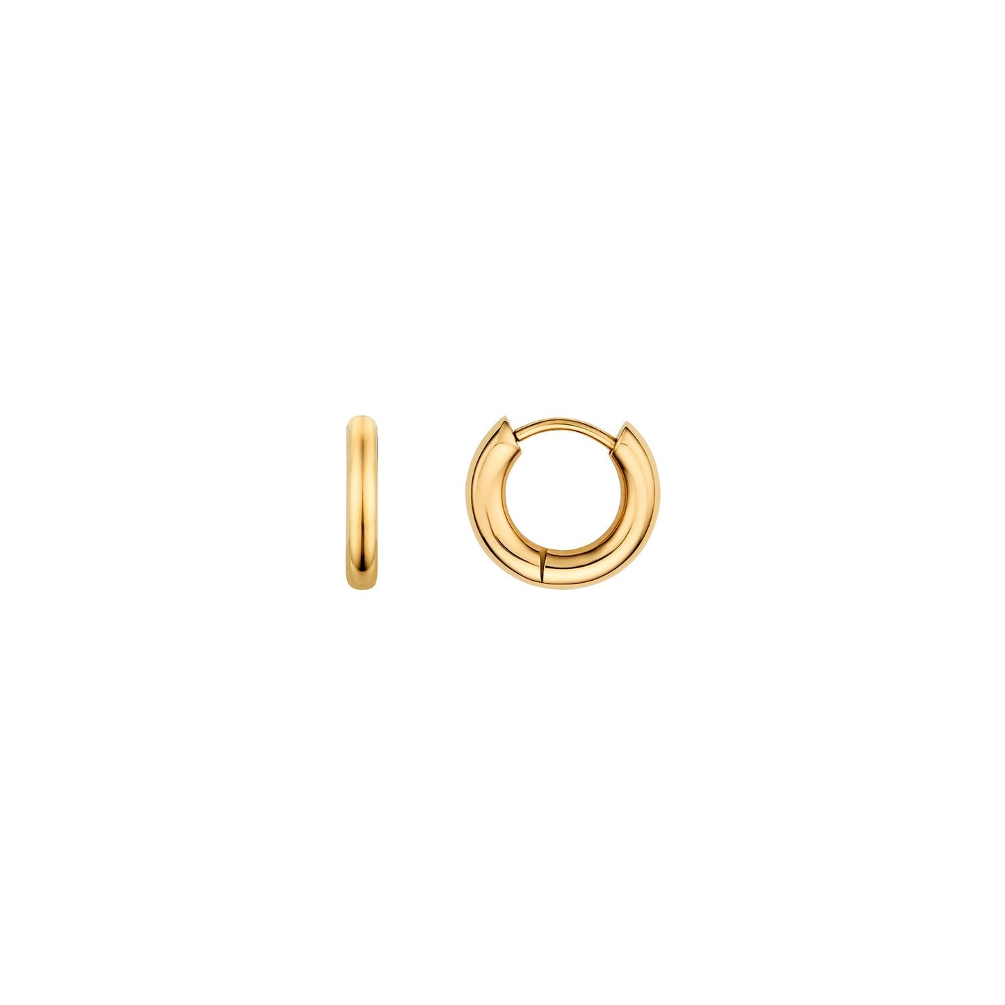 Mini Chunky Huggie Hoop Earrings (Gold)