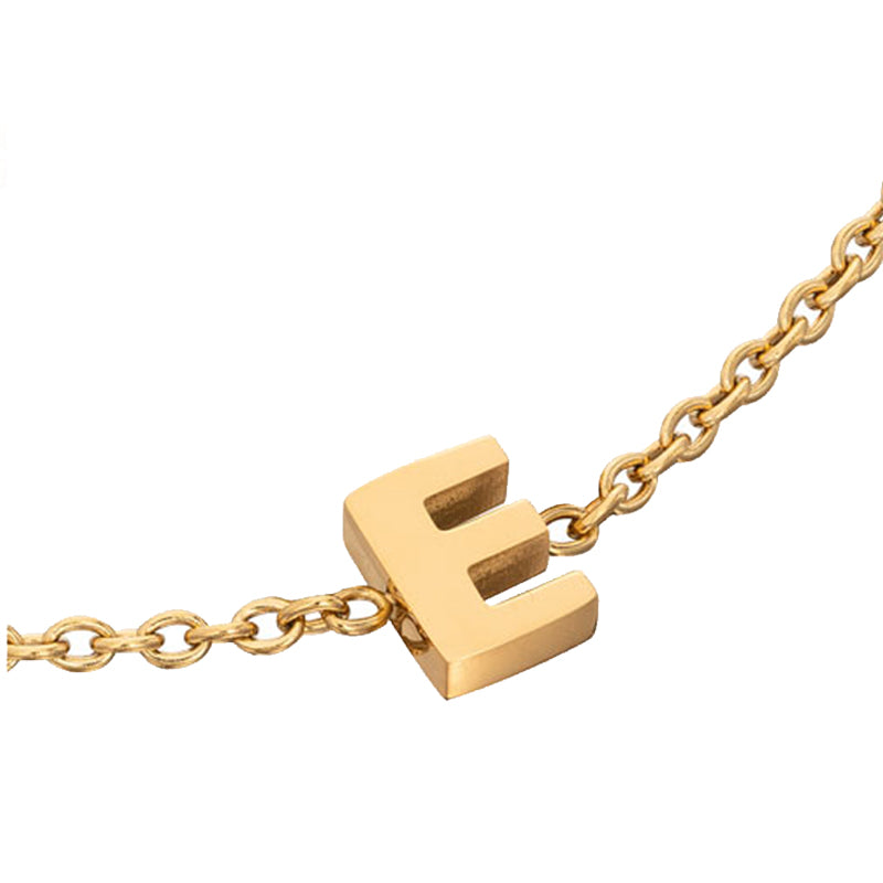 Birthstone & Made Mine Letter Bracelet (Gold)