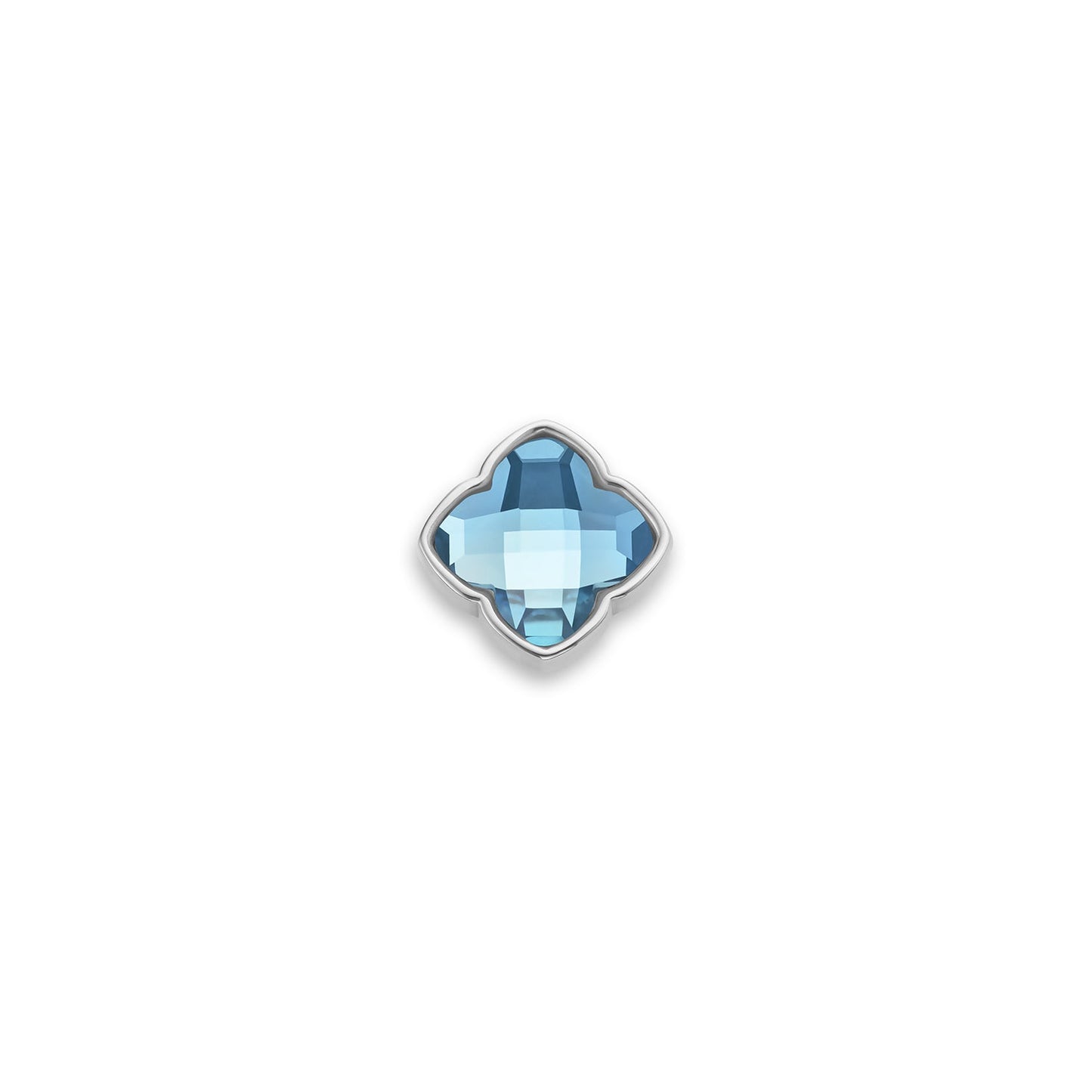 Faceted Birthstone Clover Pendant (Silver)