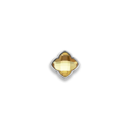 Faceted Birthstone Clover Pendant (Silver)