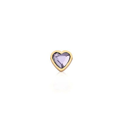 Mini Heart Birthstone Bracelet (Gold)