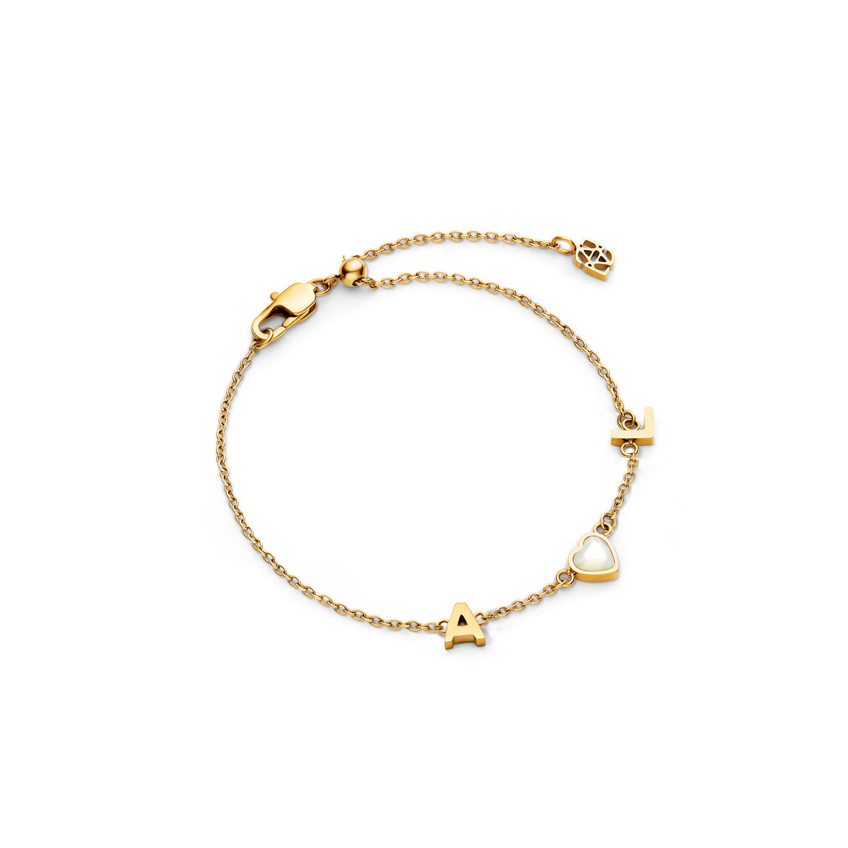 Made Mine Initials & Birthstone Bracelet - Gold