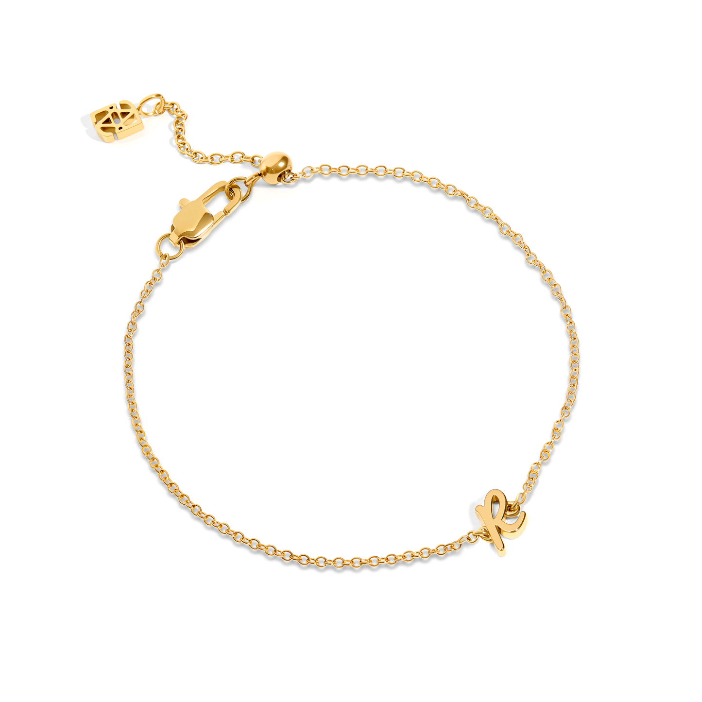 Made Mine Script Letter Bracelet (Gold) - NN
