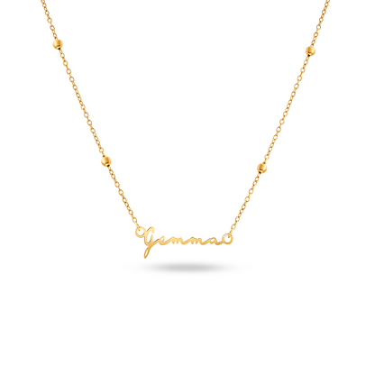 Matching Fine 'Mini & Me' Signature Name Necklace Set (Gold)