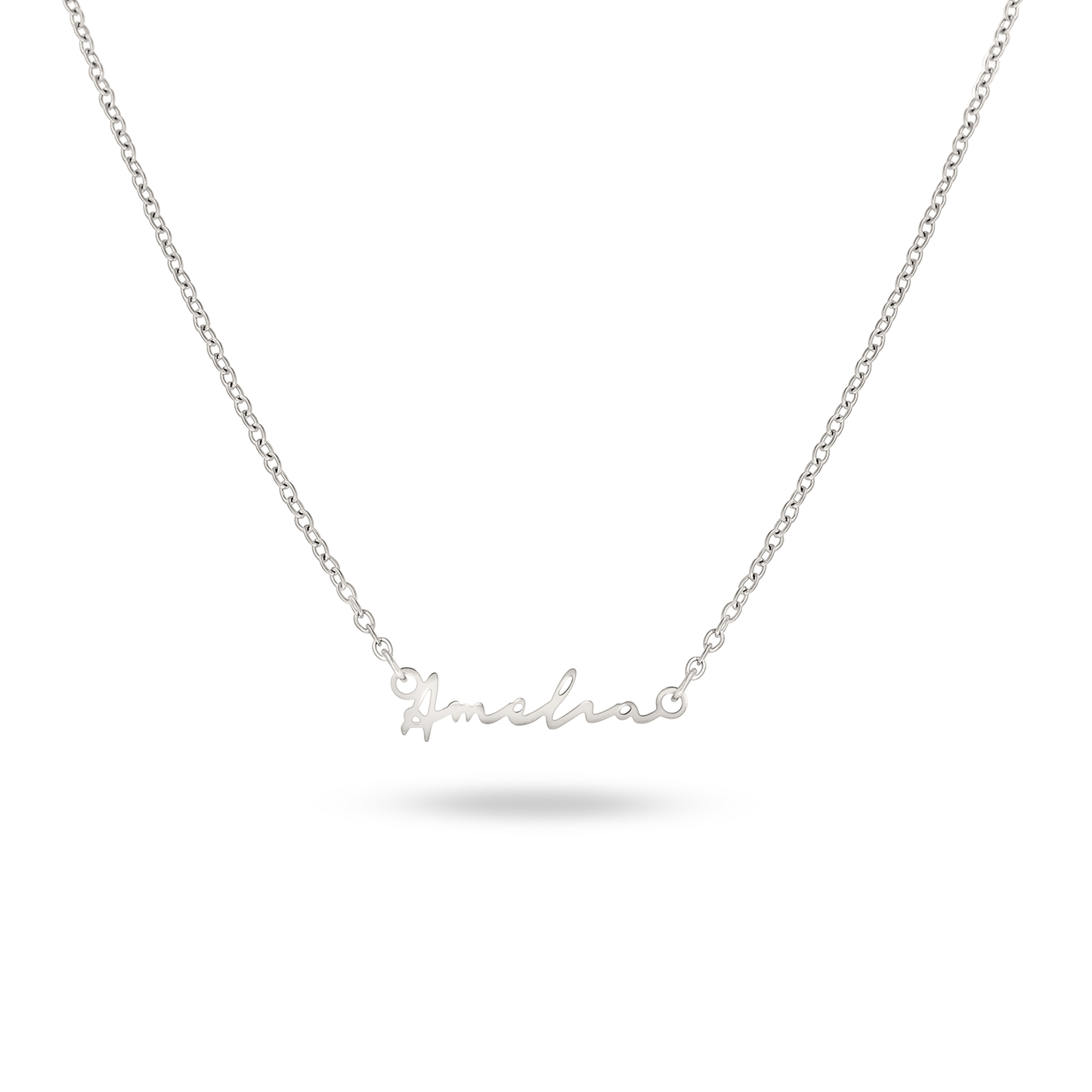 Fine Mini Signature Name Necklace (Silver)