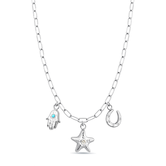 Made Mine Ocean Charm Necklace (Silver)