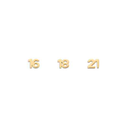 Made Mine Charms - Celebration Number Charms (Gold)