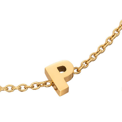 Birthstone & Made Mine Letter Bracelet (Gold)