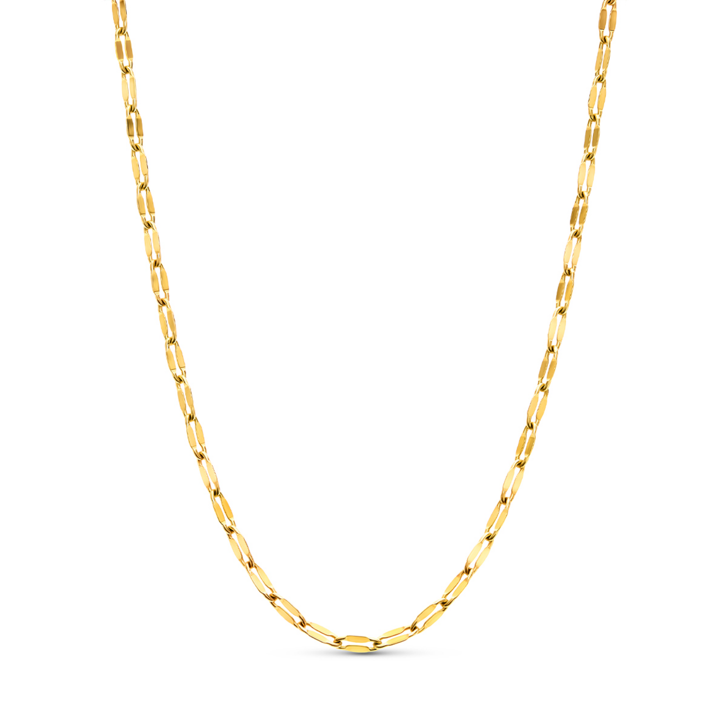 Double Fingerprint Heart Token Necklace (Gold)