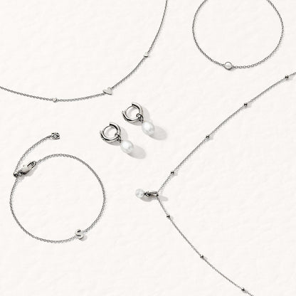 Mini Pearl Necklace Bridesmaids Gift Set (Silver)