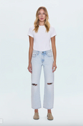 lexi mid rise bowed straight - solstice distressed