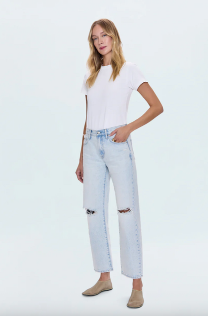 lexi mid rise bowed straight - solstice distressed