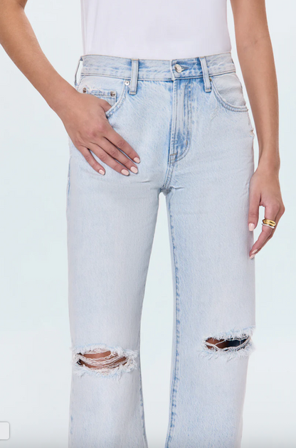 lexi mid rise bowed straight - solstice distressed
