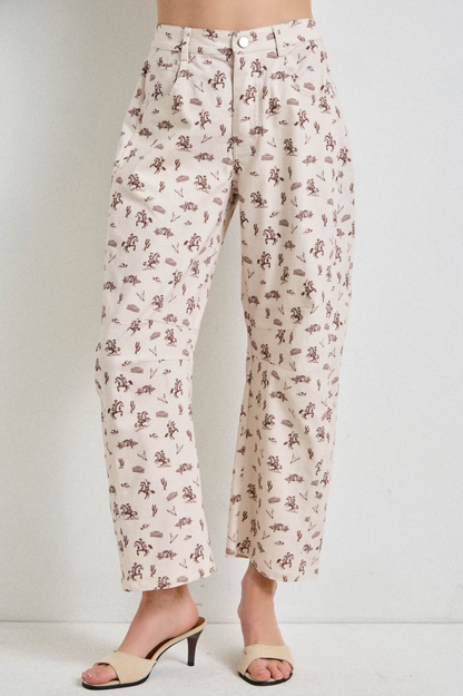 western graphic doodle pants