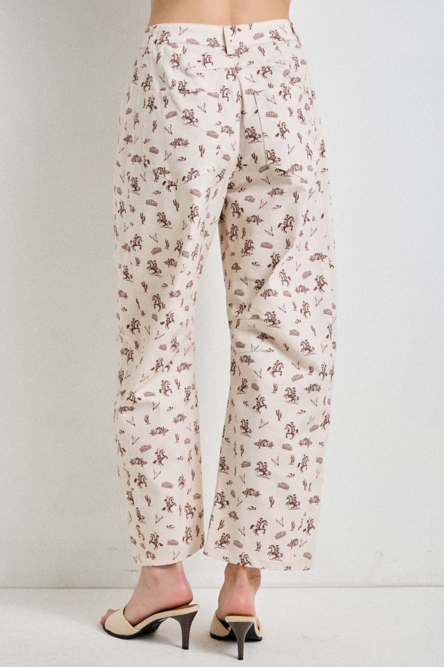 western graphic doodle pants