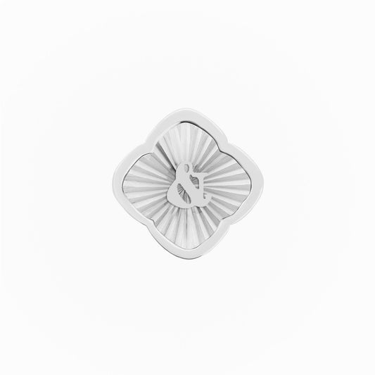 Rosette Textured Clover Charms (Silver) - &
