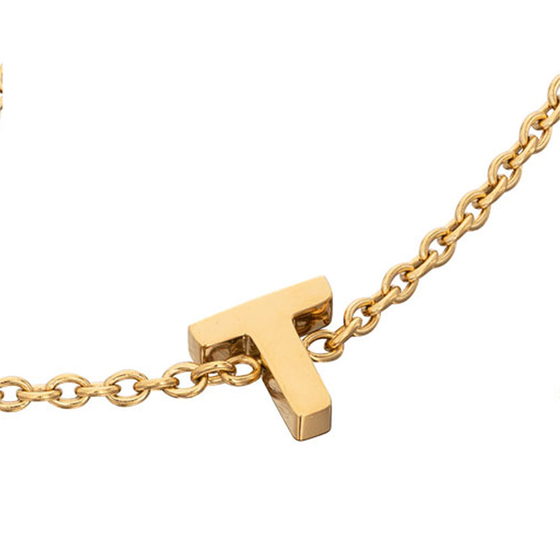 Birthstone & Made Mine Letter Bracelet (Gold)