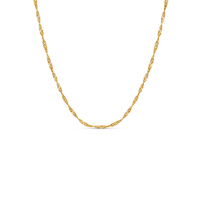 Double Fingerprint Heart Token Necklace (Gold)