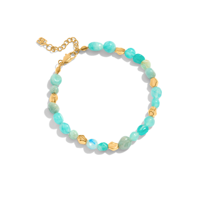 Amazonite & Gold Beaded Bracelet (Gold)