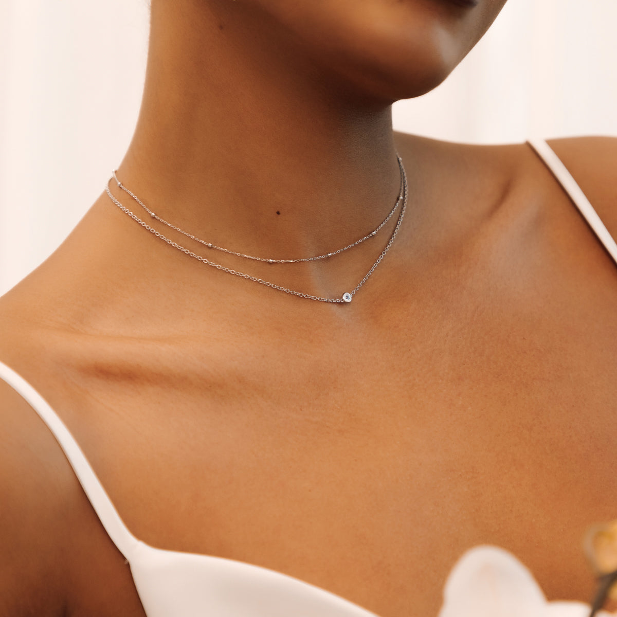 Fine Aquamarine Necklace (Silver)