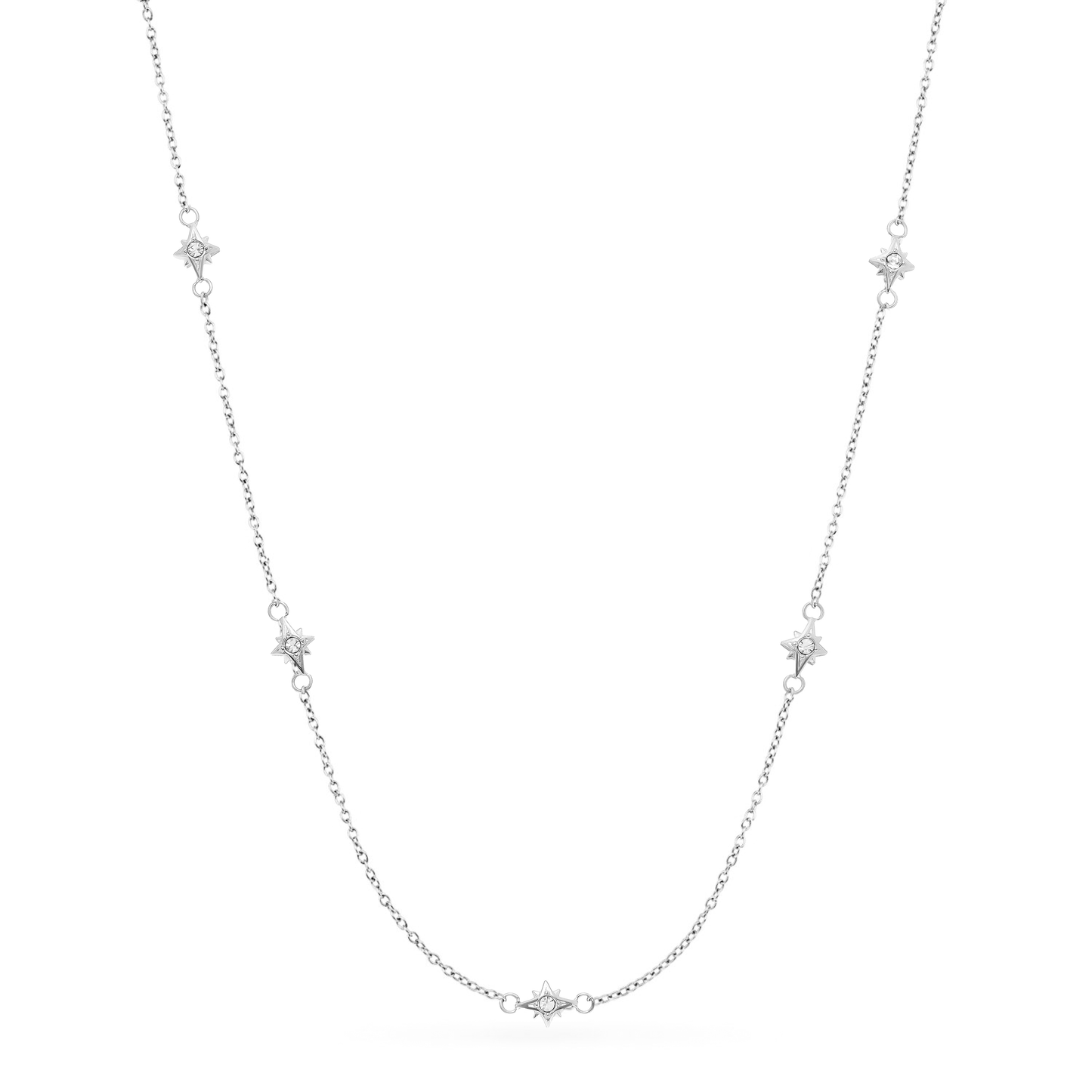 Mini Written In The Stars Initial Tag Necklace (Silver)