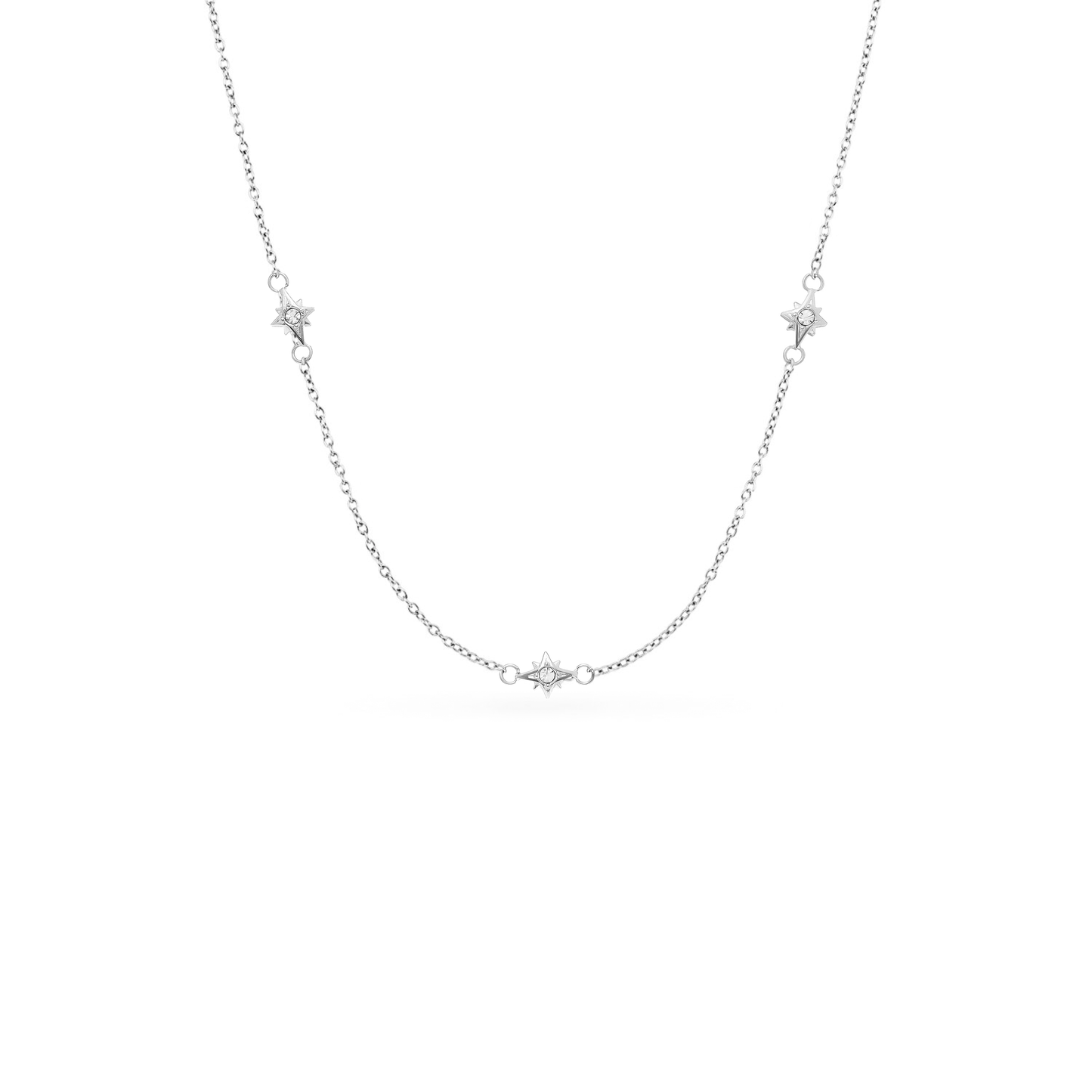 Mother of Pearl Cushion Necklace & Earrings Set (Silver)