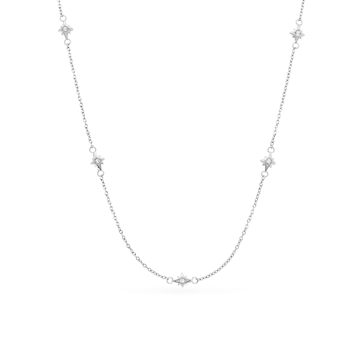 Mini Written In The Stars Initial Tag Necklace (Silver)