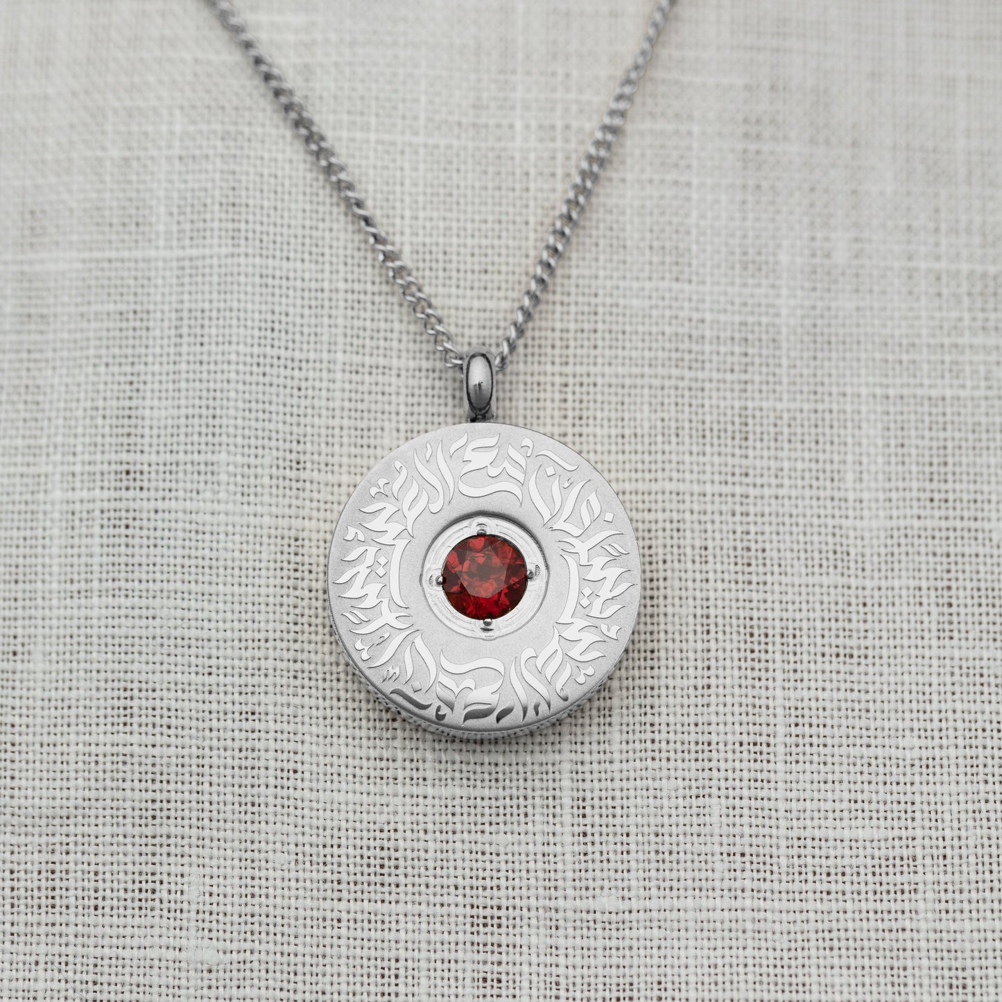 "With Hardship Comes Ease" Medallion | Red Agate Stone