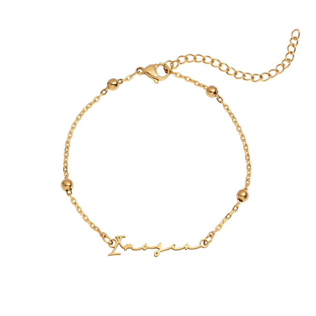 Matching 'Mini & Me' Signature Name Bracelet Set (Gold)