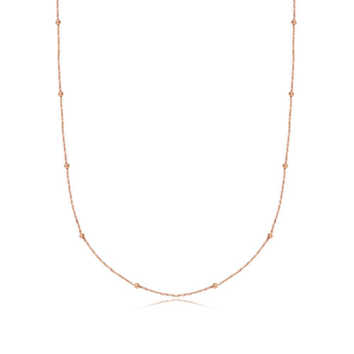 Sphere Chain Necklace 16 in (Rose Gold)