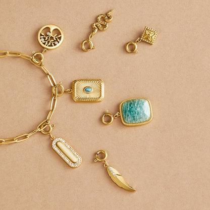 Crystal Feather Charm