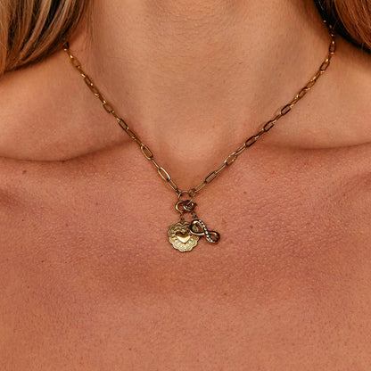 Crystal & Gold Infinity Charm