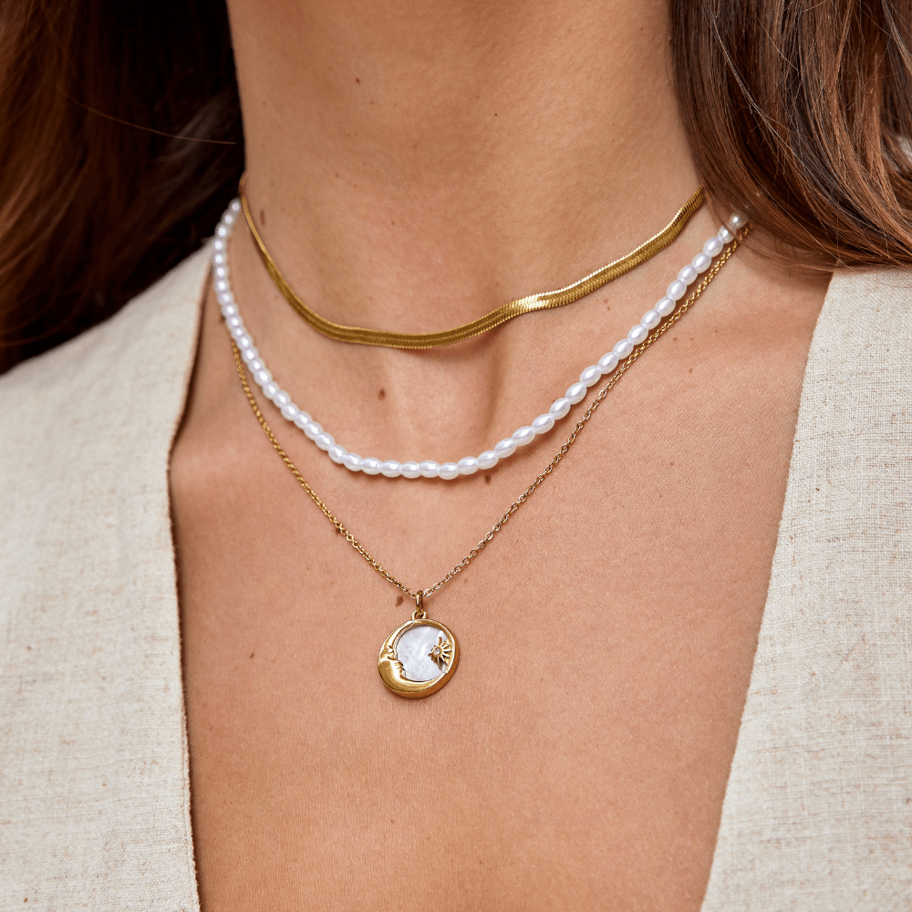 'Dreaming in the Clouds' Moon & Star Necklace
