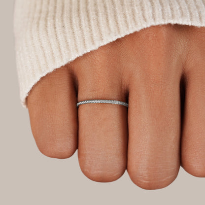 Silver Eternity Crystal Ring