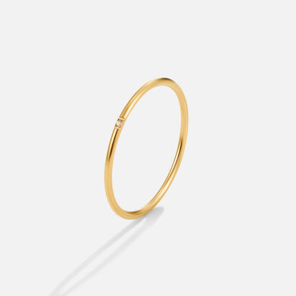 Eula Gold & Crystal Band Ring Set